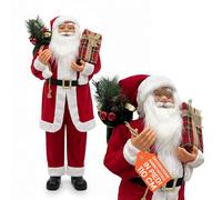 Avilia - Decoración navideña de Papá Noel de pie 60/110/120 cm con Vestido Rojo Tradicional y Detalles realistas, Listo para Usar para Decorar el hogar y Crear Magia Festiva (110 cm)