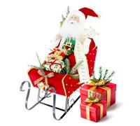 Avilia Decoración para la casa con Papá Noel sobre Trineo Rojo - Ideal para Crear una atmósfera mágica en casa Durante Las Fiestas navideñas - Fabricado con Materiales Resistentes y duraderos - 38 x