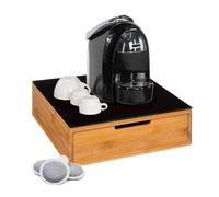 Avilia Dispensador de cápsulas de bambú con 2 cajones para cápsulas de cápsulas de té y azúcar