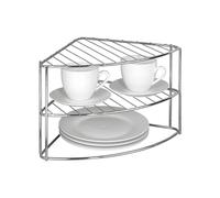 Avilia Estante Angular para Platos y Tazas - rinconera de Cocina de Metal, 35 x 25 x 21 cm, Cromado