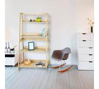 Avilia Estantería portaobjetos con 4 estantes para baño, estantes portaobjetos con 4 estantes, de MDF, 83 x 150 x 43 cm, Beige