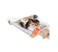 Avilia - Hamaca para Gatos Colgante de Tela Resistente con Soporte de Madera y Metal, Capacidad de Carga 20 kg, fácil de Montar en Ventanas, Paredes, Muebles o Esquinas - Accesorio para Gato