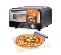 Avilia - Horno eléctrico para pizza a 400 °C con pantalla digital y 6 programas de cocción, incluida la sopa de pizza de acero inoxidable, fácil de usar con control preciso de la temperatura