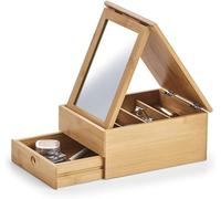 Avilia Joyero con espejo y tapa plegable - Diseño elegante de madera de alta calidad - Organizador de joyas con cajón - Ideal para habitación