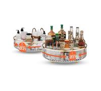 Avilia - Juego de 2 bandejas de almacenamiento giratorias multiusos Ø27 cm y Ø21 cm de plástico resistente, organizador de cocina y baño, ahorro de espacio, fácil de limpiar y uso versátil