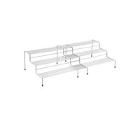 Avilia Juego de 2 estantes para especias con 3 estantes ajustables - Estantes para tarros de cocina, antipolvo y antioxidante, de acero revestido, 28 - 55 x 23 x 13 cm, gris