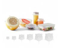 Avilia Juego de 6 tapas de silicona elástica universales, cierre hermético, aptas para congelador, microondas, lavavajillas, reutilizables, ecológicas, sustituyen a la película desechable