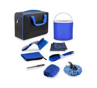 Avilia - Juego de accesorios de lavado de coches de 16 piezas para limpieza interior y exterior con cepillo de limpieza, paños de microfibra y guantes de chenilla, fácil de usar y para aplicaciones