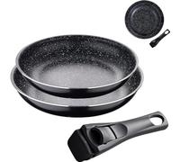 Avilia Juego de ollas antiadherentes para inducción, 24 y 28 cm, con asas extraíbles, perfecto para gas, eléctrico, halógeno y vitrocerámica, cocción sin efectos y limpieza fácil