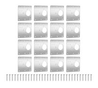 Avilia - Kit de 16 soportes y 64 tornillos de acero inoxidable reforzado para reparación de bisagras de puertas, puertas y muebles - Montaje fácil y duradero para fijación segura y resistente en el