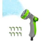 Avilia Kit de riego de jardín de 5 piezas - Lanza de ducha para riego, 8 chorros ajustables, conexiones anticongelante e injerto grifo, de ABS y TPR, 23 x 8 cm