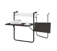 Avilia Mesa de balcón Plegable, Regulable en Altura, Multifuncional, de Metal, 60 x 40 x 56 cm, Antracita, Mesa de café, revistero y Libros, Ahorra Espacio