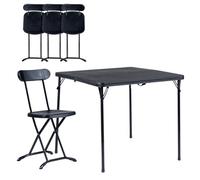 Avilia Mesa Plegable Portátil con Sillas - Mesa de Camping hasta 4 Personas - Mesa Plegable con Sistema de Bloqueo de Seguridad - Estructura de Acero 73x86x86cm