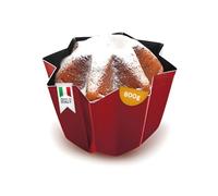Avilia Molde para panettone Pandoro de aluminio rojo 22 cm - Ideal para cocinar pasteles navideños - Resistente y duradero en el tiempo garantiza una distribución uniforme del calor - 800 g
