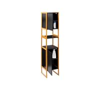 Avilia Mueble Columna, Bambú Madera de ingeniería, Negro, L. 33 x P. 33 x H. 170 cm