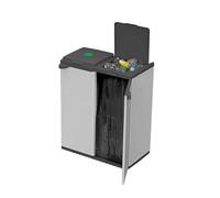 Avilia Mueble cubo de basura con 2 porta bolsas para la recogida selectiva - Cubo de basura con capacidad 80 l