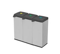 Avilia Mueble cubo de basura con 3 porta bolsas para recogida selectiva - Cubo de basura con capacidad 80/110 l