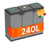 Avilia Mueble cubo de basura para recogida selectiva - Tris contenedores para basura, 80 - 110 l, 102 x 39,5 x 85 cm