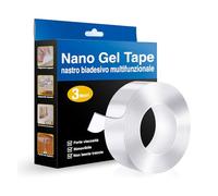Avilia Nano Gel Tape 3 cm x 1 m - Cinta adhesiva resistente y reutilizable - Apto para superficies lisas y ásperas - Adhesivo de doble cara extra fuerte y transparente