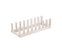 Avilia Organizador de tapas para 8 piezas - Porta tapas, estante de cocina de plástico resistente con patas, no lavable en lavavajillas, 37 x 14,8 x 12 cm, blanco
