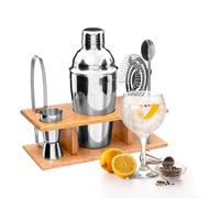 Avilia Paquete de cócteles de 6 Piezas - Juego para cócteles con coctelera, Mezclador y Accesorios | Acero Inoxidable y Madera, Ideal para Principiantes y Profesionales