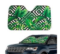 Avilia Parasol térmico para Parabrisas de Coche, Ideal para Proteger de los Rayos UV y del Calor, Fabricado en Material Resistente e Impermeable, con Estampado de Hojas Verdes, Apto para Todos los