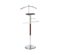 Avilia Perchero galán de suelo - Perchero ideal también para corbatas y pantalones, con estante de madera, base robusta de metal, 28 x 6,5 x 110 cm