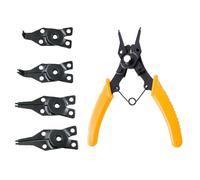 Avilia Pinza para anillos con 4 cabezales intercambiables - Juego de pinzas para anillos de fijación con 2 cabezas rectas de 180 grados, 1 doblada a 90 grados, 1 a 45 grados, agujeros ajustables