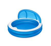 Avilia Piscina Hinchable de Aventura Marina para niños - Ideal para refrescarse y divertirse con Asiento Hinchable y toldo Parasol, 2,41 Metros de diámetro y Seguridad Garantizada