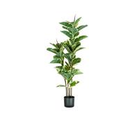 AVILIA Planta de Ficus Elastica Artificial de Polietileno con 54 Hojas, 145 cm, Maceta con Musgo, Planta Decorativa de Interior para salón y apartamento, diseño Realista