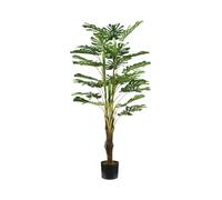 Avilia Planta de Monstera Artificial con 24 Hojas, 120 cm, Maceta con Musgo Natural, Planta Decorativa para ambientes Interiores, diseño Realista