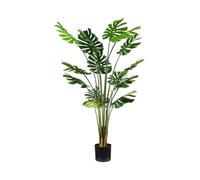 Avilia Planta de Monstera Artificial de 16 Hojas 170 cm Maceta con Musgo Natural Ambientes Interiores Planta Artificial Grande para Salón Planta Artificial de Interior Realista