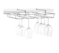 Avilia Porta copas de cocina - Organizador para vasos - Soporte para copas - Escurridor de metal - Organizador copas - 34,5 x 27 x 9,5 cm, plateado