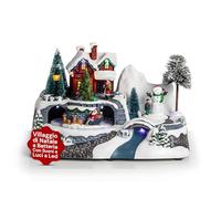 Avilia Pueblo de Navidad | Caja de música navideña | Pueblo navideño en Movimiento con música y Luces | Decoraciones navideñas con Luces Brillantes y melodías Encantadoras