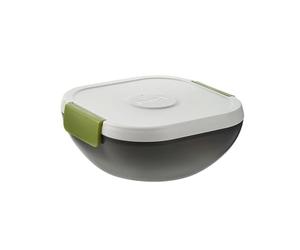 Avilia Recipiente con tapa hermética multifuncional - Ideal para cualquier tipo de alimento y con cómodo bote para condimentos integrales - Ideal para comidas fuera de casa - Fácil de lavar