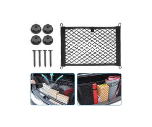 Avilia Red portaobjetos para Maletero de Coche, Kit de Montaje Flexible con 4 Anclajes, organización óptima para baúl, Resistente y Elegante, Color Negro, 80 x 25 cm