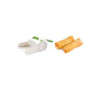 Avilia Rollo manual de plástico con forma de rollo y sushi de 16,5 x 8 cm - Blanco y verde | Crea sushi perfectos en casa | Diseño atractivo y funcional | Versátil y práctico para uso doméstico