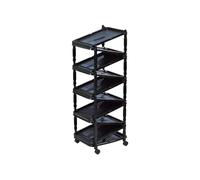 Avilia Zapatero para 10 pares de zapatos - Zapatero con cremallera, extensible, de plástico, 36 x 30 x 65 cm, negro