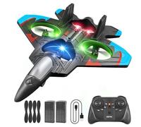Avión 4DRC V32 Controlado por Radio, para Niños >8 Años, Jet con Luces, Giro 360°, Mantenimiento de Altura, Modo sin Cabeza, Arranque un Clic, Regalo de Juguete al Aire Libre para Adultos y Niños
