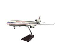 Avión a escala 1:130 47 cm para avión de resina estadounidense MD-11, modelo de exposición, decoración de escritorio, adecuado para decoración (con luz)