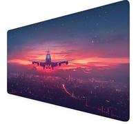 Avión Alfombrilla Ratón XXL 800x300x3mm, Púrpura Alfombrilla Escritorio con Base Antideslizante Bordes Cosidos, Impermeable Duradera Mouse Pad Gaming, Protector Escritorio, Oficina Accesorios 6e-S25
