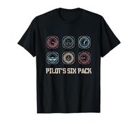 Avión Aviador Aviador Six Pack Vintage Idea Regalo Camiseta