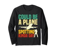 Avión avistamiento Entusiasta avión un Poco día Planespotter Manga Larga