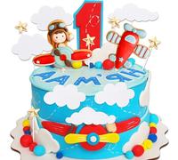 avión cake topper decoraciones de tarta avión adorno de tarta avión para time flies decoraciones de 1er cumpleaños avión de cumpleaños babyshower decoraciones