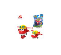 Avión de acción Super Wings S5 de 2 pulgadas, minitransformable y deformable, Transform-a-Bots (Build-It