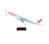 Avión de Aleación en Miniatura Avión Estático con Ruedas 1:158 para Boeing B777-300, Réplica De Avión Suizo, Modelo 47cm