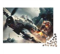 Avión de Combate Batalla Aérea Puzzle de 1000 Piezas Puzzle para Adultos Escena de Guerra Relajante 70x50cm/1000pcs