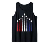 Avión de Combate de Estados Unidos, Bandera Americana roja, Blanca y Azul Camiseta sin Mangas