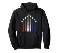 Avión de Combate de Estados Unidos, Bandera Americana roja, Blanca y Azul Sudadera con Capucha