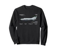 Avión de Combate MiG-21 - Diseño de Aviones soviéticos de la Guerra Fría Sudadera, Unisex para Adultos, Negro, XXL